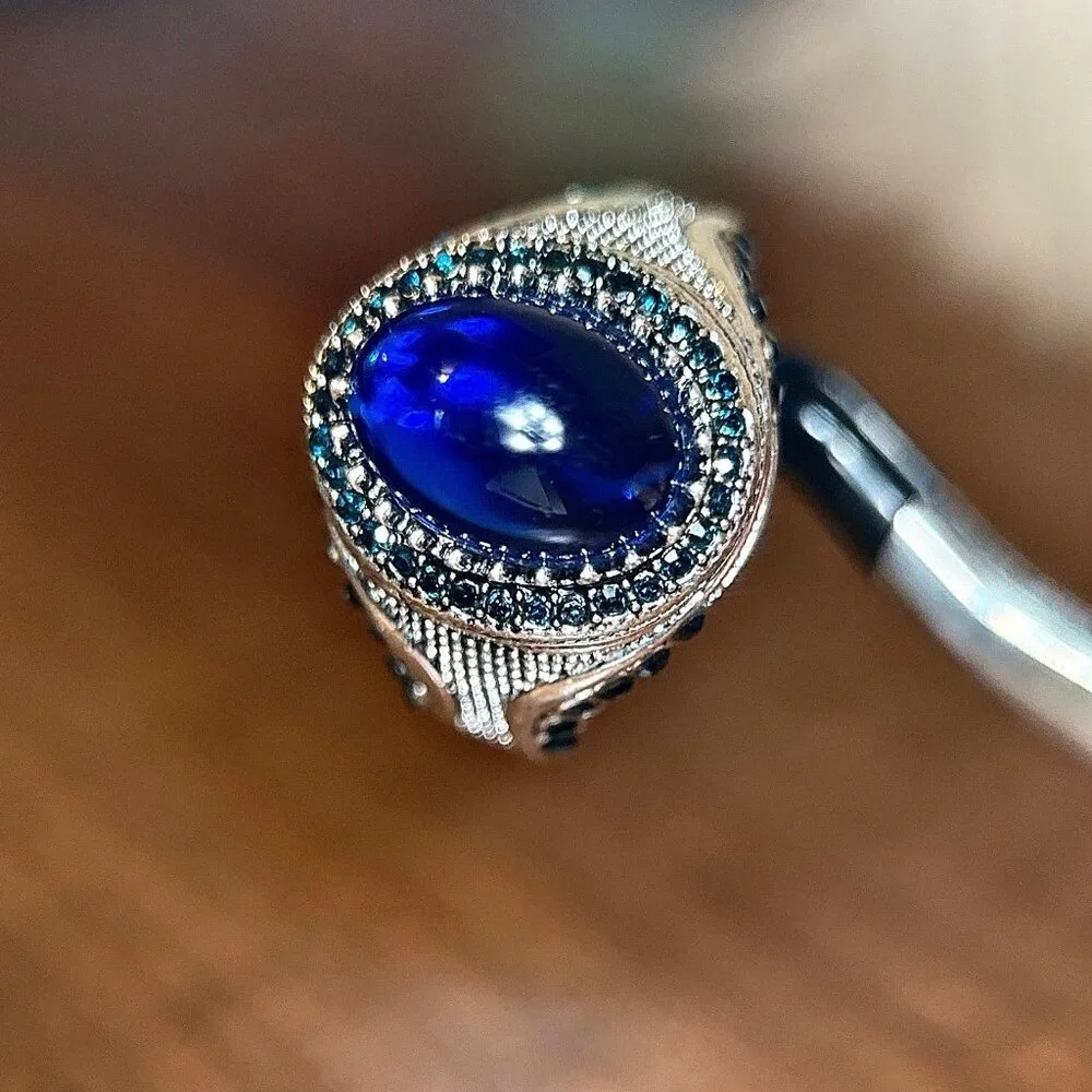 Oval Shaped‎ Blue Stone Ring